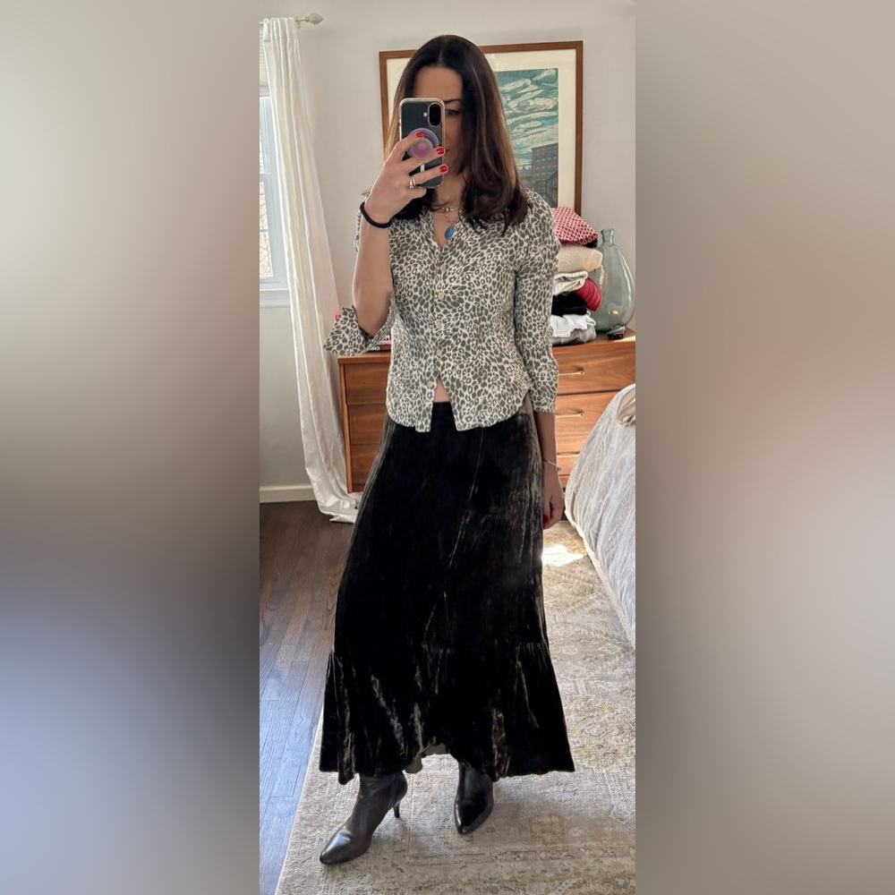 J. Jill Crushed Velvet Long Skirt